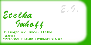 etelka imhoff business card